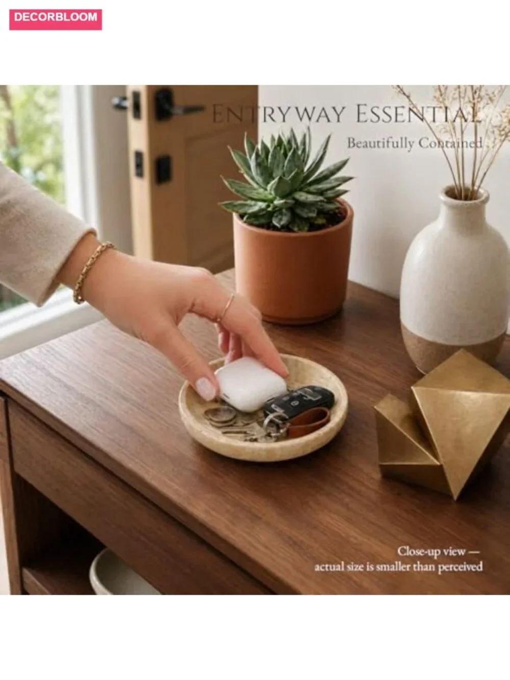 Natural Travertine Valet Tray - 5.5